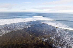 Rock platform at high tide.